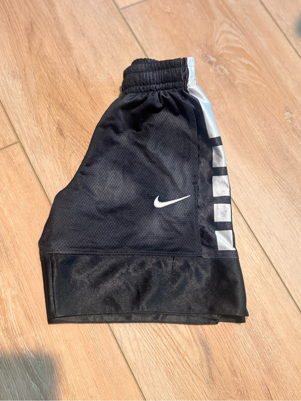 Nike Kids Black Athletic Shorts with Reflective Stripe Basketball